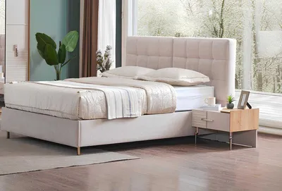 Image de Ensemble comprenant un lit et deux tables de chevet pour chambre à coucher au design moderne