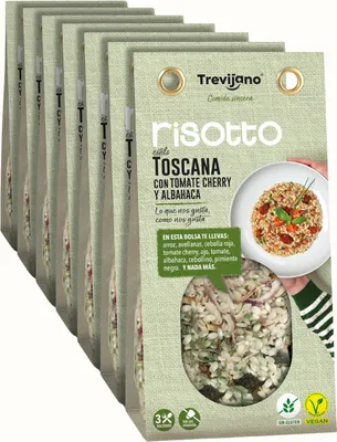 Produktbild von Trevijano Risotto Toskana: Ein enorm aromatisches Rezept auf der Basis von Reis, Nüssen, Gemüse und Gewürzen (7 x 280g)