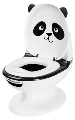 Produktbild von Bebeconfort Minitoilette, töpfchen baby, 1-3 Jahre, lebensechtes Design mit Spritzschutz, echtes Spülgeräusch, abnehmbare Schüssel, Black Panda