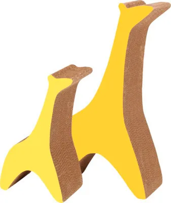 Produktbild von Kratzbrett Catit Zoo Scratcher, Giraffe XL, geriffeltes Kratzbrett in Tierform ca. 40 x 22 x 75 cm gelb, braun Pappe