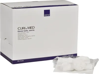 Produktbild von 8x ABENA Mulltupfer, 17 Fäden, Nr. 5, Steril, Nr. 5 -ø 50 mm | Packung (125 Stück)