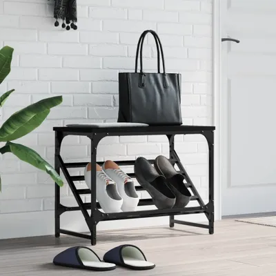 Produktbild von Schuhregal Schwarz 60x30x45 cm Holzwerkstoff