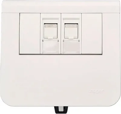 Produktbild von Hager Geräteträger Daten SL200559079016 2xCat.6A 20x55mm verkehrsweiß