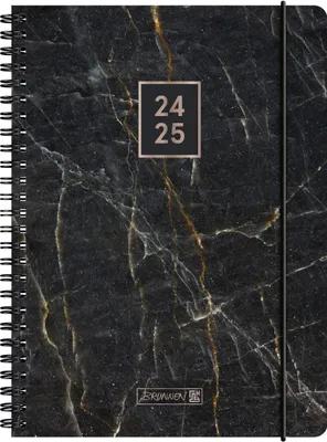Produktbild von BRUNNEN Schülerkalender 2024/2025 "Black Marble", 2 Seiten = 1 Woche, A5, 208 Seiten, schwarz
