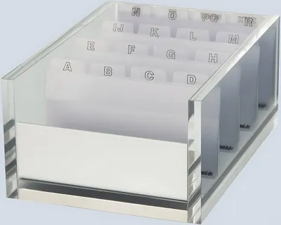 Immagine prodotto di MAUL Scatola per biglietti da visita MAULacro 8,5 x 5,5 cm Acrilico Alluminio 17 x 12,2 x 7,5 cm Cristallo trasparente
