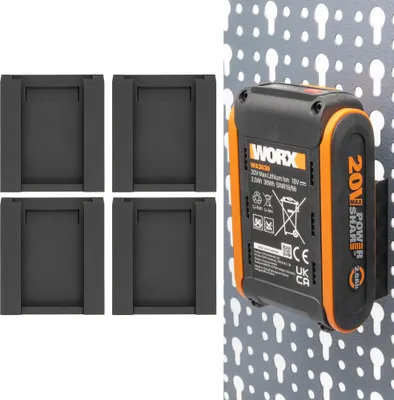 Produktbild von 4x Akkuhalter für Worx Akku für Küpper Lochwand Wandhalter Wandhalterung Halter 20V
