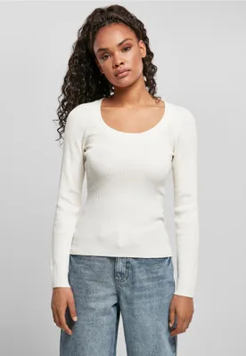 Obrázek produktu pro Dámský svetr Urban Classics Ladies Wide Neckline Sweater whitesand - S