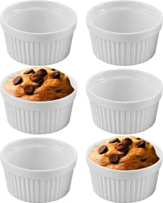 Produktbild von Orion Backförmchen | Auflaufförmchen | Servierschalen hitzebeständig aus Porzellan 9x4,5 cm 350 ml 6 Stück