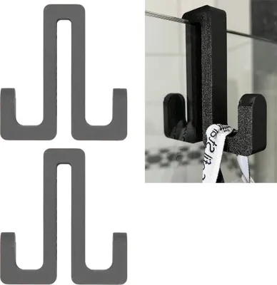 Produktbild von 2x Handtuchhaken Duschtür Halter Duschkabine Handtuchhalter Kleiderhaken Doppel