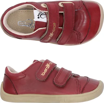 Produktbild von Mädchen Lederschuhe bar3foot 3Be28/L27 Burgund, Klettverschluss, barfuß