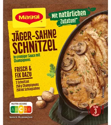 Image de Maggi Fix pour Escalopes de Chasseur à la crème dans une sauce crémeuse aux champignons 27g
