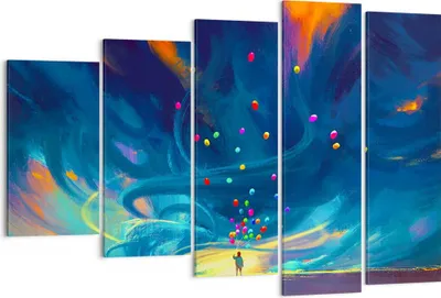 Produktbild von Bild auf Leinwand - Leinwandbild - Abstraktion Ballon - 150x100cm - Wand Bild - Wanddeko - Leinwanddruck - Bilder - Kunstdruck - Wanddekoration - Leinwand bilder - Wandkunst - EG150x100-3714