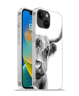 Produktbild von MuchoWow® Handyhülle Schutzhülle Hülle für Apple iPhone 14 - Softcase Schottischer Highlander - Tiere - Schwarz - Weiß Silikon Softcase Handy Hülle - Mobiltelefonhülle