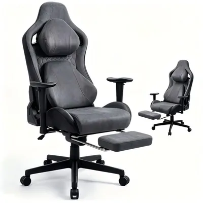 Produktbild von HAPPYHOME Bürostuhl Ergonomisch Gaming Stuhl aus WildKunstleder mit Fußstütze, bis 150kg belastbar