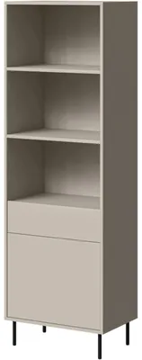 Produktbild von Vitrine MELIS in Kaschmir, 184 cm hoch, 60 cm breit, 39 cm tief, mit PUSH-TO-OPEN