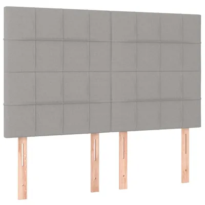 Image de Tête de lit Gris clair 144 x 5 x 118/128 cm Tissu