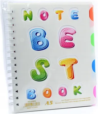 Produktbild von Buntes Notizbuch Spiralbindung 16x21cm - Liniertes Heft für Kinder, Schule & Notizen