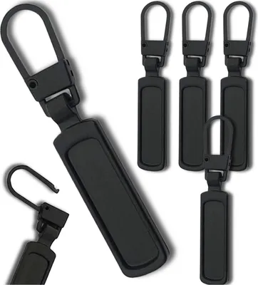 Obrázek produktu pro Sada černých kovových taháčků na zip, 5 kusů