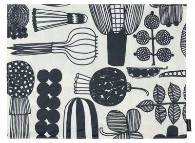 Produktbild von Marimekko Tischset Puutarhurin Parhaat White Black