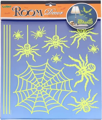 Produktbild von Wandaufkleber, die im Dunkeln leuchten, 38 x 31 cm, Spinnen, HALLOWEEN