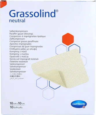 Zdjęcie produktu dla GRASSOLIND kompresy maściowe sterylne 10X10CM, 10 szt KOM