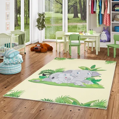 Produktbild von Luxus Super Soft Kinder Fellteppich Plush Kids Elefant, Größe:140x200 cm