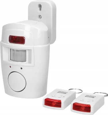 Produktbild von Virone AS-1 Bewegungsmelder Mit Alarmfunktion Mini-Funkalarm mit eingebauter Sirene - Batteriebetrieben - 2 Fernbedienungen