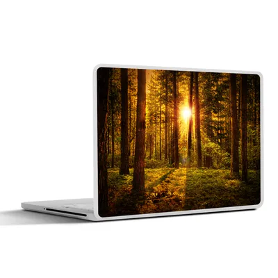 Produktbild von MuchoWow® Laptop Aufkleber Sticker Cover Wald - Sonne - Bäume - Natur - Sonnenuntergang 40x30 cm - Laptop Dekoration - Selbstklebend