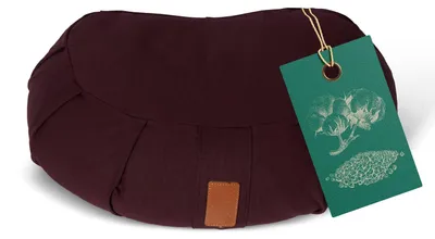 Obrázok produktu pre Joga vankúš – polmesiakový meditačný vankúš s výplňou zorganickej pohánky – 45x30x14 cm