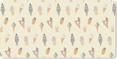 Produktbild von MuchoWow® Mauspad Mousepad Muster - Eiscreme - Sommer 60x30 cm - Mousepads - Maus Mat - Pad - Mausunterlage - Nachhaltig