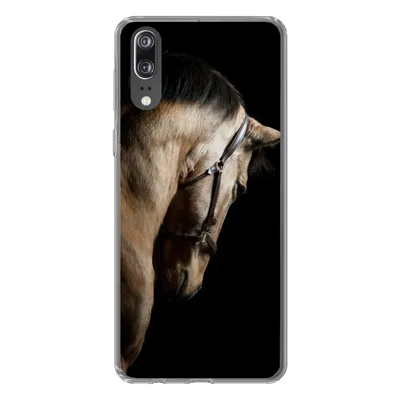 Produktbild von MuchoWow® Handyhülle Schutzhülle Hülle für Huawei P20 Pferde - Halfter - Schwarz Silikon Softcase Handy Hülle - Hardcover