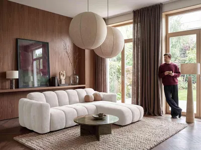 Produktbild von MIUFORM Michell - Ecksofa mit schlaffunktion - 252x182 - Beige - L-Form rechts - Schlafsofa