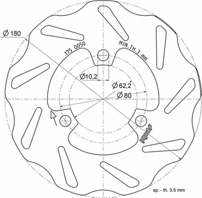 Produktbild von POLINI D.180 Bremsscheibe für APRILIA/DERBI/GILERA