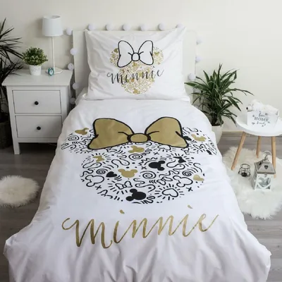 Immagine prodotto di Biancheria da letto MINNIE GOLD bianca Dimensioni: 70 x 90 cm | 140 x 200 cm
