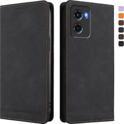 Immagine prodotto di Custodia per Motorola Moto G05, custodia retro in Finto cuoio flip con supporto e slot per carte Nero