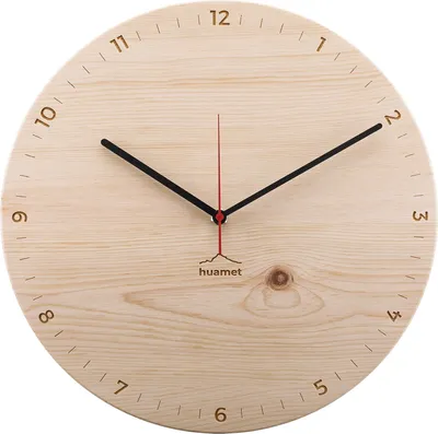 Huamet CH40-A-1806 Holz-Wanduhr Bergtouhr Zirbe rund 1