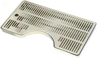 Produktbild von Tropfblech, Abtropfblech, Tropfschale - mit Kerbung, Edelstahl, 400 x 220 x 20 mm