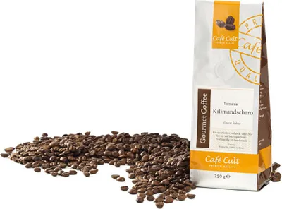 Produktbild von Tansania Kilimandscharo in 1 kg Tüte, ganze Bohne
