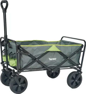 Produktbild von MUWO faltbarer Bollerwagen, 100L Volumen, stufenlos verstellbarer Griff, 360° drehbare Räder, kompakt faltbar - ideal für Ausflüge grün | MW-304