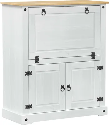 Produktbild von vidaXL Weinschrank Weiß 97 x 45 x 114 cm Massives Kiefernholz
