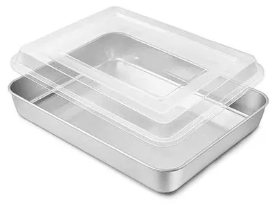 Zdjęcie produktu dla Blacha do pieczenia prostokątna ze stali nierdzewnej z pokrywką 31 5X24 8