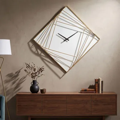 Zdjęcie produktu dla Zegar ścienny z białego metalu 85x6x85 cm