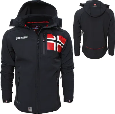 Produktbild von Geographical Norway Herren Softshell Jacke G-ROVA Outdoor, Schwarz, Größe L