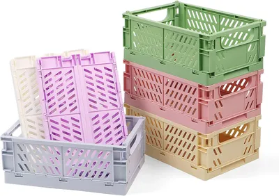Image de Klapbox, panier de rangement pliable, dimensions 15 x 10 x 5,8 cm, lot de 4, pour la cuisine
