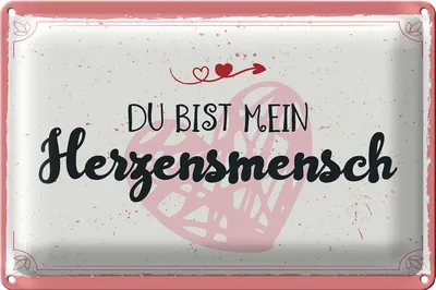 Produktbild von Blechschild Spruch 30x20cm Du bist mein Herzensmensch