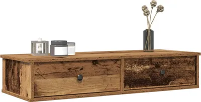 Immagine prodotto di Maison Exclusive - Mensola a muro con cassetti effetto legno antico 100x37,5x19 cm