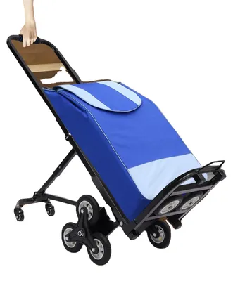 Obrázek produktu pro Skládací vozík, robustní ocelová konstrukce, nosnost 150 kg, rozměry 91 cm x 51 cm x 30 cm, konfigurace s 10 koly, hmotnost 11 kg