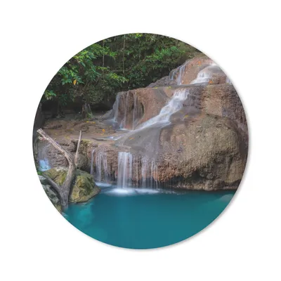 Produktbild von MuchoWow® Mauspad Mousepad Wasserfall - Felsen - Landschaft 20x20 cm - Mousepads - Maus Mat - Pad - Mausunterlage - Schreibtischmatte
