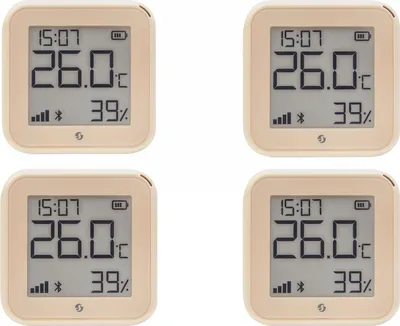 Immagine prodotto di SHELLY Sensore di temperatura e umidità WLAN Plus H&T Gen. 3, BT, moka, 4 pezzi