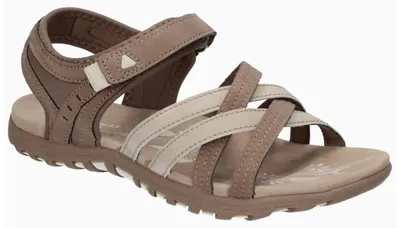 Produktbild von American Club HL220, Damen Sandalen Klettverschluss Leder-Einlegesohle leicht bequem, Braun 39
